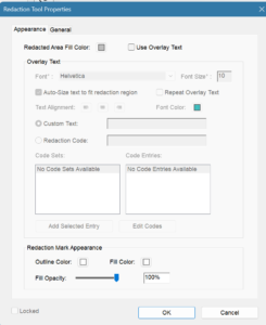 Adobe Redaction Tool Menu Screenshot